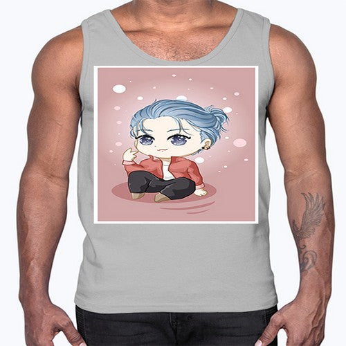 Cute little boy silver hair 78#- anime- Cotton Tank