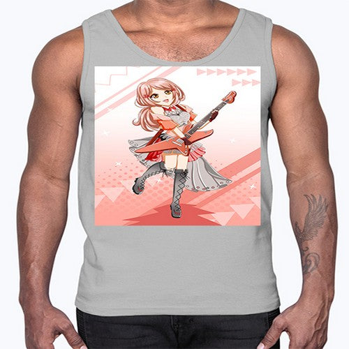 Cute rock star girl with guitar game 17#- anime- Cotton Tank