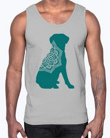 DogMandala 381#- mandala- Cotton Tank
