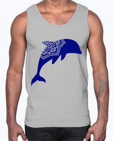 DolphinMandala 382#- mandala- Cotton Tank