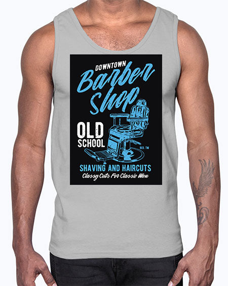 Downtown Barbershop CS729#- barber- Cotton Tank