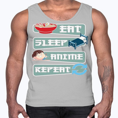Eat Sleep Anime Repeat Anime Manga 227#- anime- Cotton Tank