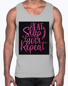 Eat Sleep Yoga Repeat  207#- yoga- Cotton Tank