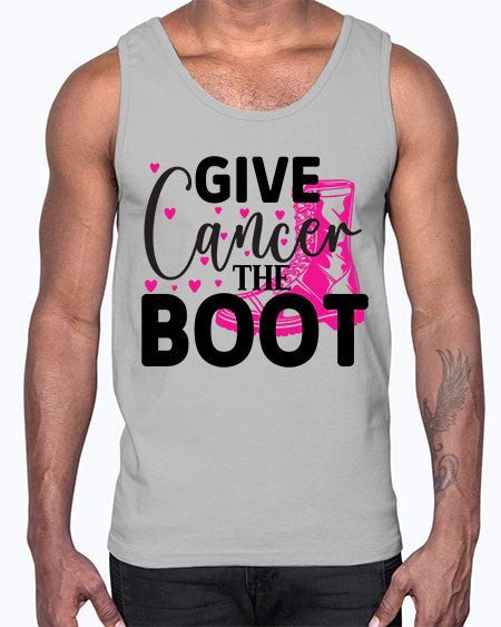 Give Cancer the Boot 24#- breast cancer- Cotton Tank