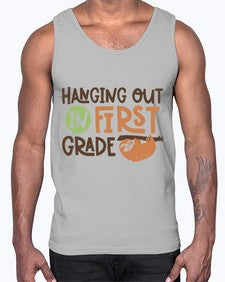 Hanging Out in First 233#- first grade- Cotton Tank