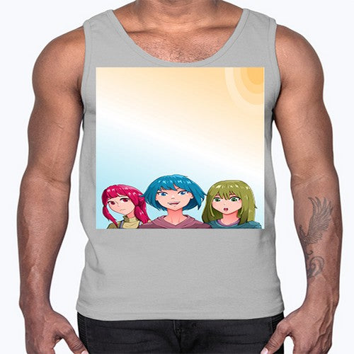 Happy three friend 20#- anime- Cotton Tank