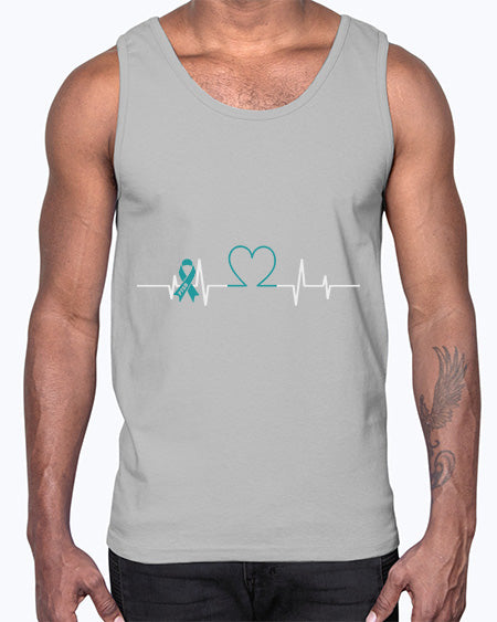Heartbeat PTSD Ribbon PTSD Awareness 23#- PTSD- Cotton Tank