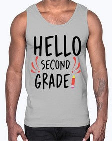 Hello Second Grade 327#- second grade- Cotton Tank