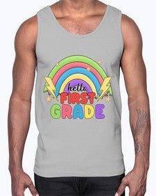 Hello first Grade Rainbow 280#- first grade- Cotton Tank