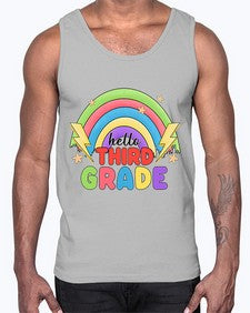 Hello third Grade Rainbow 348#- third grade- Cotton Tank