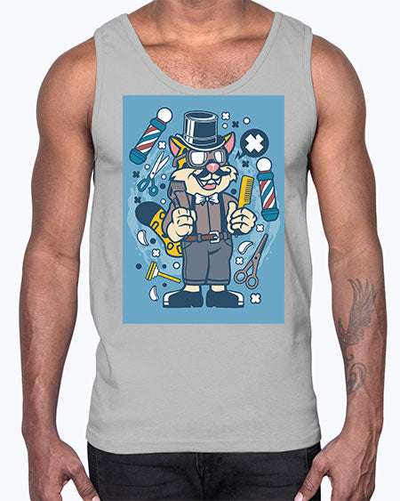 Hipster Barber Leopard835#- barber- Cotton Tank