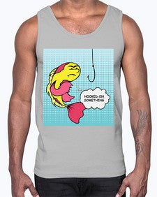 Hooked on Something 534#- art pop art- Cotton Tank