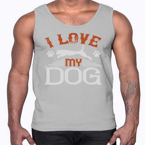 I Love My Dog Style 189#- dogs- Cotton Tank