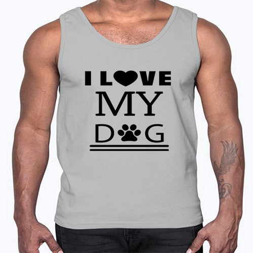 I Love My Dog Style 41#- dogs- Cotton Tank