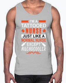 I am tattooed nurse Style 864#- nurse- Cotton Tank