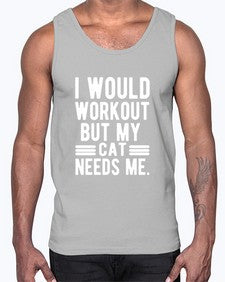 I would Workout- cats- Cotton Tank