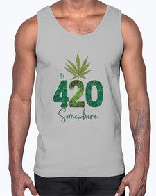 Its Somewhere Sublimation 676#- marijuana- Cotton Tank