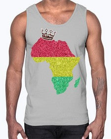 Juneteenth Crown Africa Flag 6#- black juneteenth- Cotton Tank