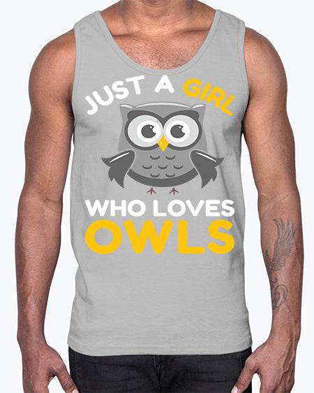Just a Boy Who Loves A TurtleRabbit 11#- owl- Cotton Tank