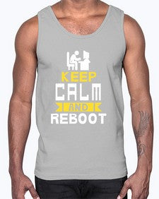 Keep Calm and reboot 27#- computer- Cotton Tank
