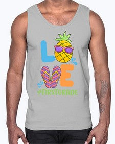 LOVE first Grade Summer Pineapple 515#- first grade- Cotton Tank