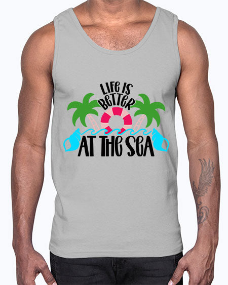 Life Is Better At The Sea Style 32#- summer- Cotton Tank