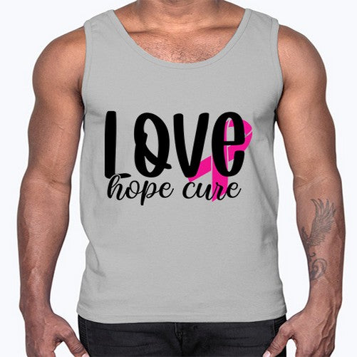 Love Hope Cure 13#- breast cancer- Cotton Tank