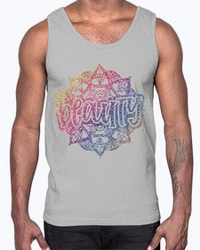 Mandala Beauty Rainbow Glitter 756#- mandala- Cotton Tank