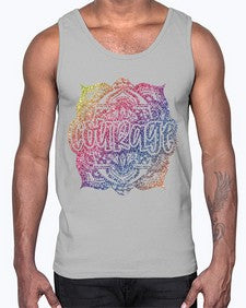 Mandala Courage Rainbow Glitter 758#- mandala- Cotton Tank