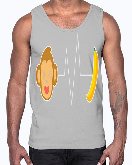 Monkey Heartbeat Banana 13#- monkey- Cotton Tank