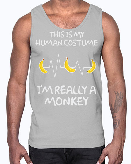 Monkey Human Costume Banana 15#- monkey- Cotton Tank