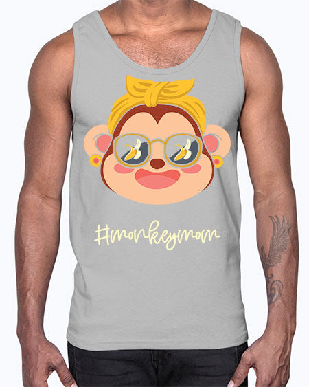 Monkey Mom Banana Glasses 16#- monkey- Cotton Tank
