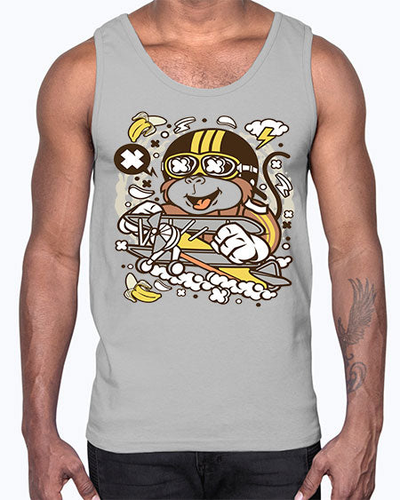 Monkey Pilot- monkey- Cotton Tank