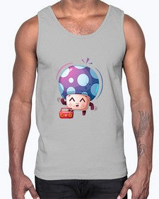 Mushroom 192#- cartoon food- Cotton Tank