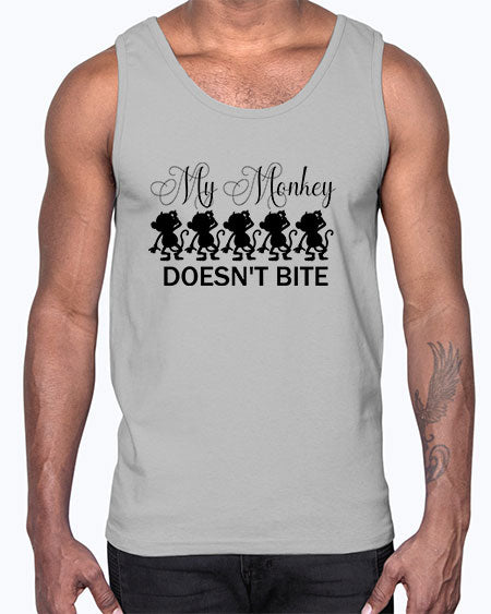 My monkey doesnt bite - monkey- Cotton Tank