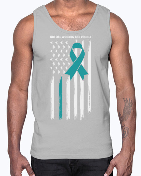 Not All Wounds Are Visible 14#- PTSD- Cotton Tank