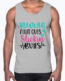 Nurse Fixin Cuts Stickin Style Style 1153#- nurse- Cotton Tank