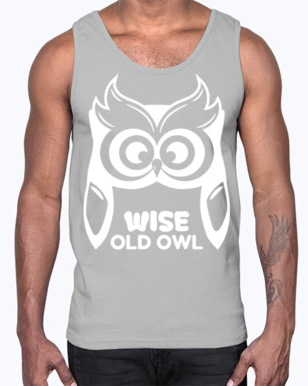 Owl Lover Wise Old Owl A TurtleRabbit 13#- owl- Cotton Tank