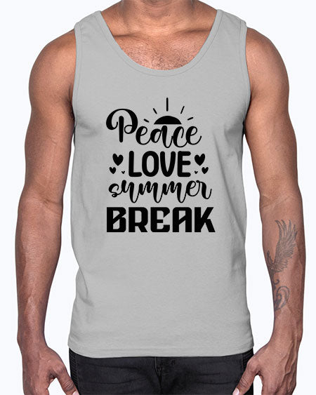 Peace love summer break 01#- summer- Cotton Tank
