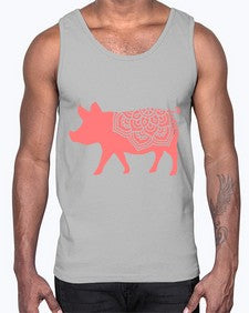 PigMandala 985#- mandala- Cotton Tank