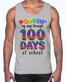Poppin My Way Through one hundred 649#- one hundred days- Cotton Tank