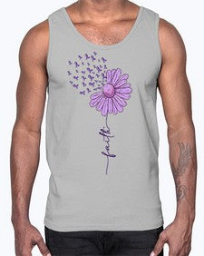 Purple Daisy Faith AlzheimerS Awareness 209#- alzheimers- Cotton Tank