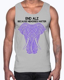 Purple Elephant Alzheimer Awareness 212#- alzheimers- Cotton Tank