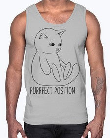 Purrfect Position- cats- Cotton Tank