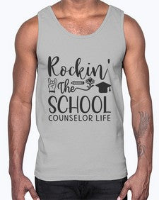 Rockin The School Counselor Life 774#- librarian- Cotton Tank