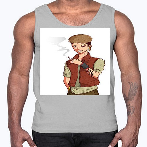 Smoker street boy 61#- anime- Cotton Tank