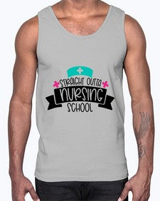Straight Outta Nursing School Style Style 1425#- nurse- Cotton Tank
