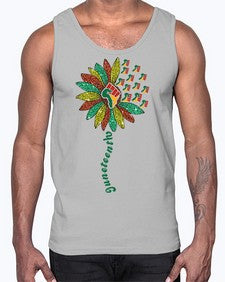 Sunflower Fist Juneteenth Black History 24#- black juneteenth- Cotton Tank