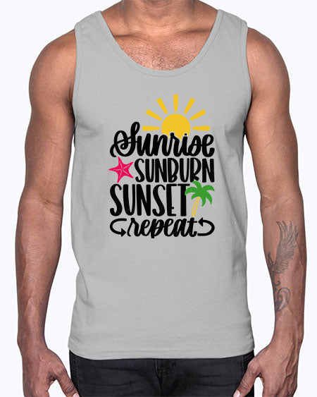 Sunrise Sunburn Sunset Repeat Style 16#- summer- Cotton Tank