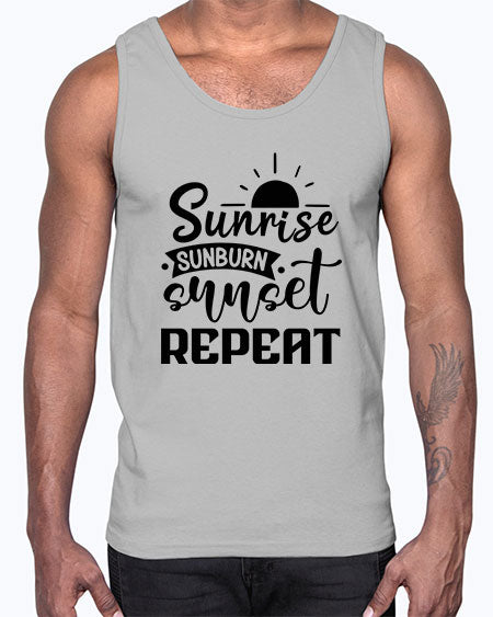Sunrise sunburn sunset repeat 01#- summer- Cotton Tank